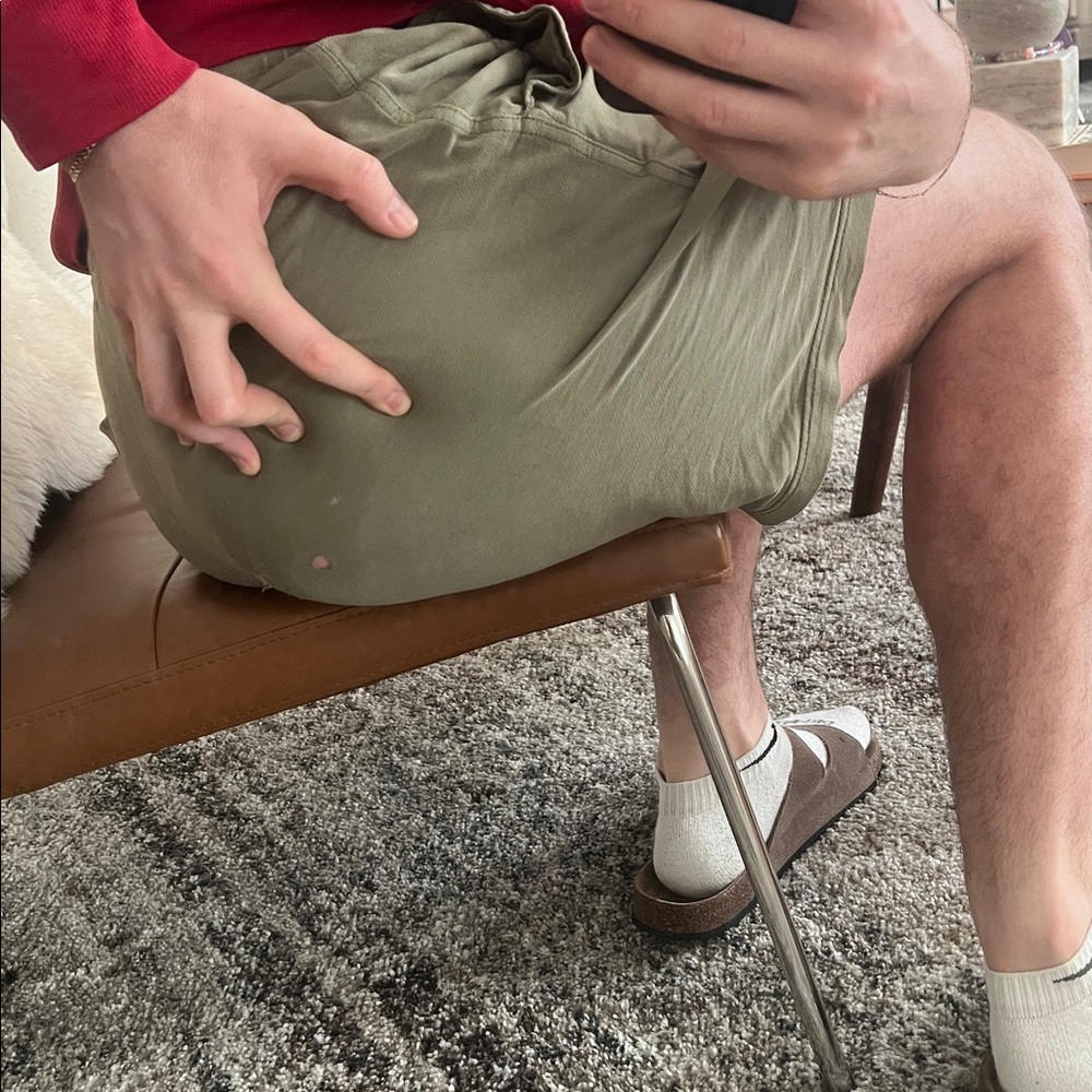 Olive Green Men's Shorts - Picture 2 of 7